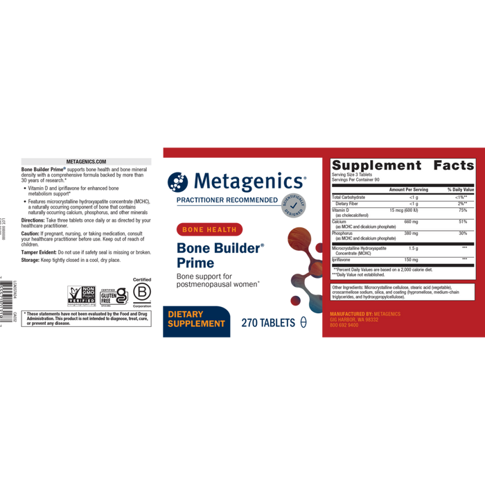 Bone Builder Prime 270 Tablets by Metagenics