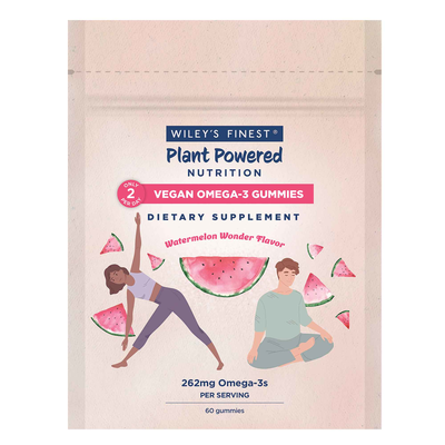 Vegan Omega 3 Adult Gummies Watermelon Flavor 60 chews by Wiley's Finest