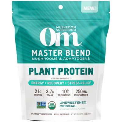 Om Mushroom, Master Blend Plant Protein Unsweetened 17.07 oz