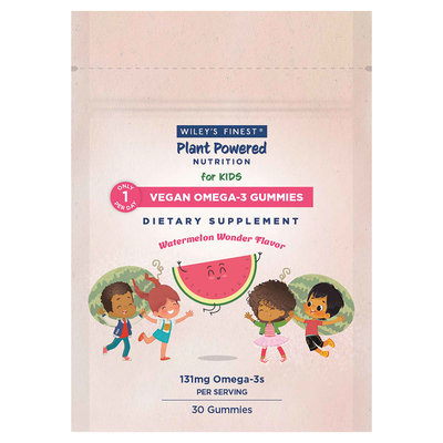 Vegan Omega 3 Kids Gummies Watermelon 30 chews by Wiley's Finest