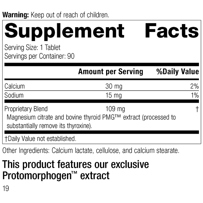8025 Thytrophon PMG R18 Supplement Facts