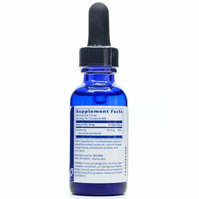 Micellized Vitamin D3 Liquid 1 fl. oz. (600 Servings) by Klaire Labs
