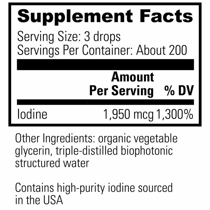 Detoxadine 1 fl oz Supplement Facts Label