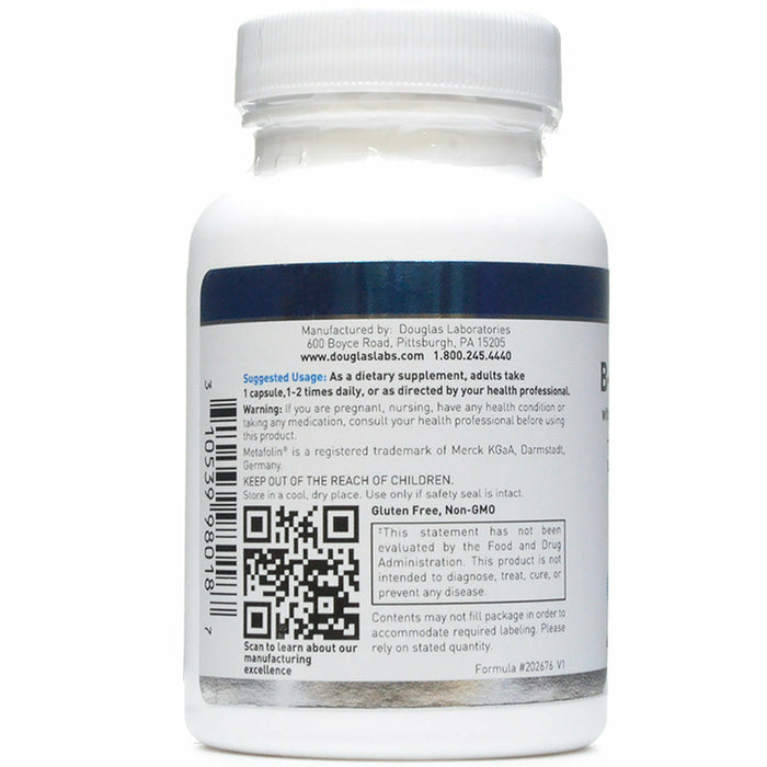 B-Complex with Metafolin 60 vcaps by Douglas Labs Information Label
