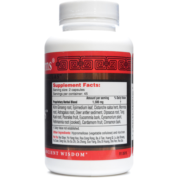 Virility Caps 90 capsules by Health Concerns Supplement Facts Label