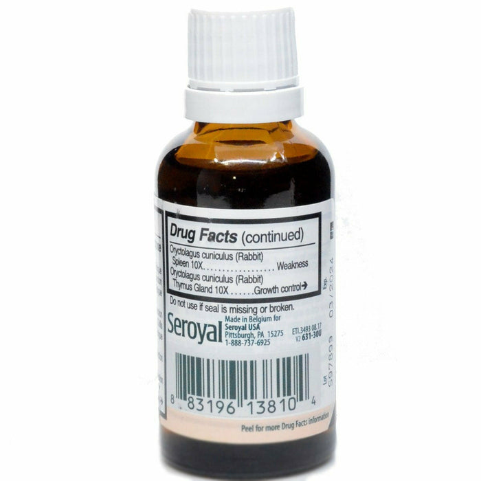 HTHY Thyroid Drops 1 oz by Seroyal Genestra Drug Facts Continued
