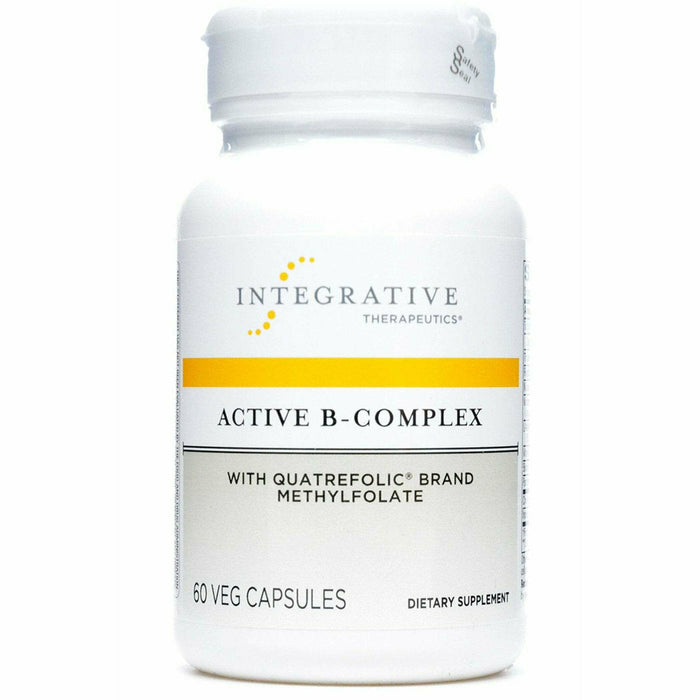 A bottle of Integrative Therapeutics Active B-Complex dietary supplement with 60 veg capsules.