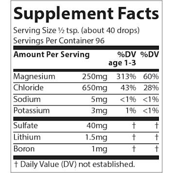 ConcenTrace Trace Mineral Drops by Trace Minerals Research Supplement Facts Label