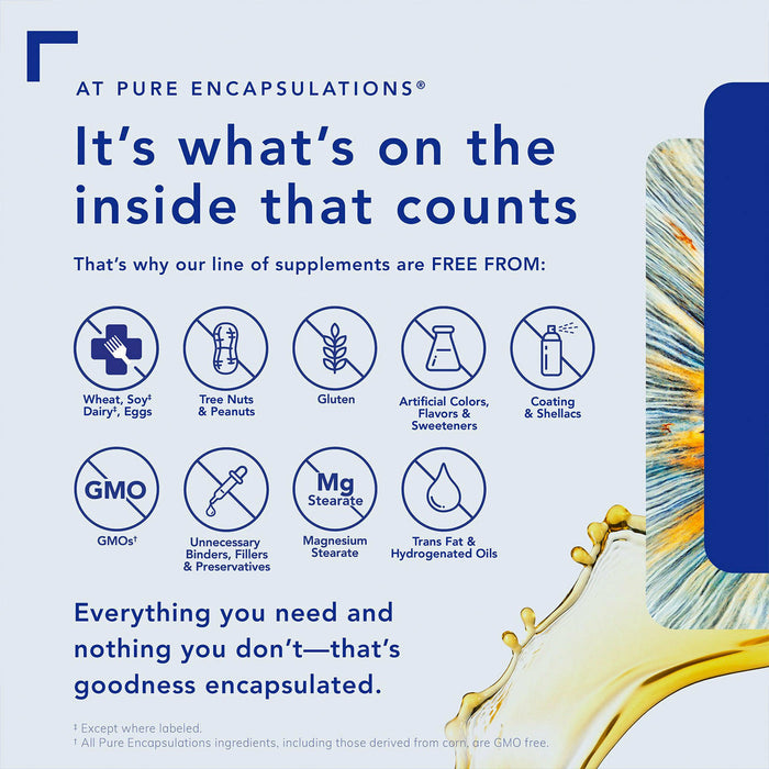 Pure Encapsulations, Indole-3-Carbinol 400 mg product is free of the following additives and allergens