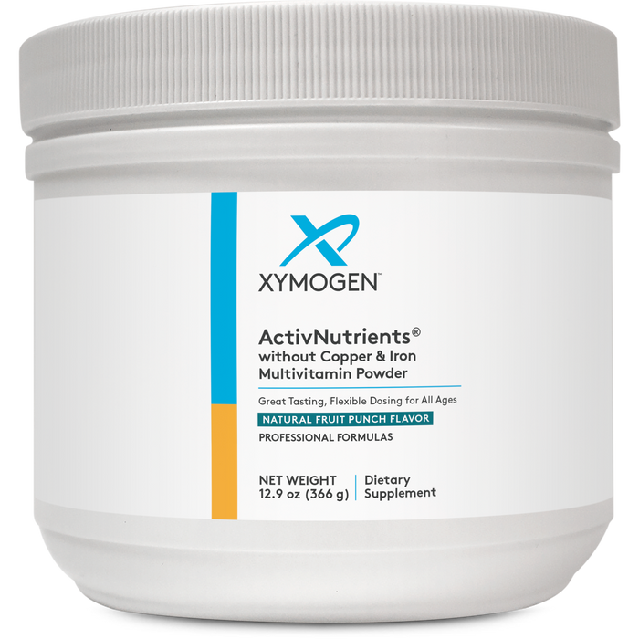 Xymogen, ActivNutrients without Copper & Iron Multivitamin Powder Fruit Punch 60 Servings