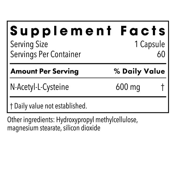 NAC 600 mg 60 caps by Metabolic Maintenance