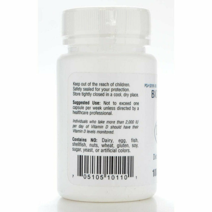 White supplement bottle with label on a white background