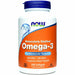 Omega-3 supplement bottle with NOW brand on a white background