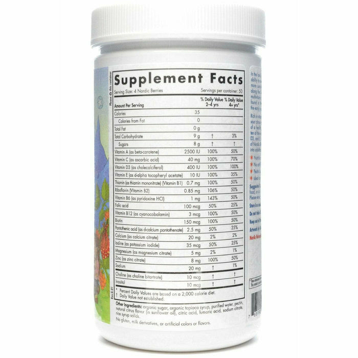 Supplement container with a detailed supplement facts label on a white background