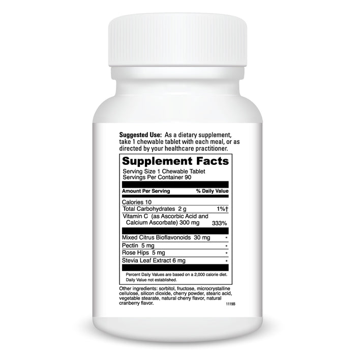 Supplement Facts Chewable C-300 Cherry 90 tabs