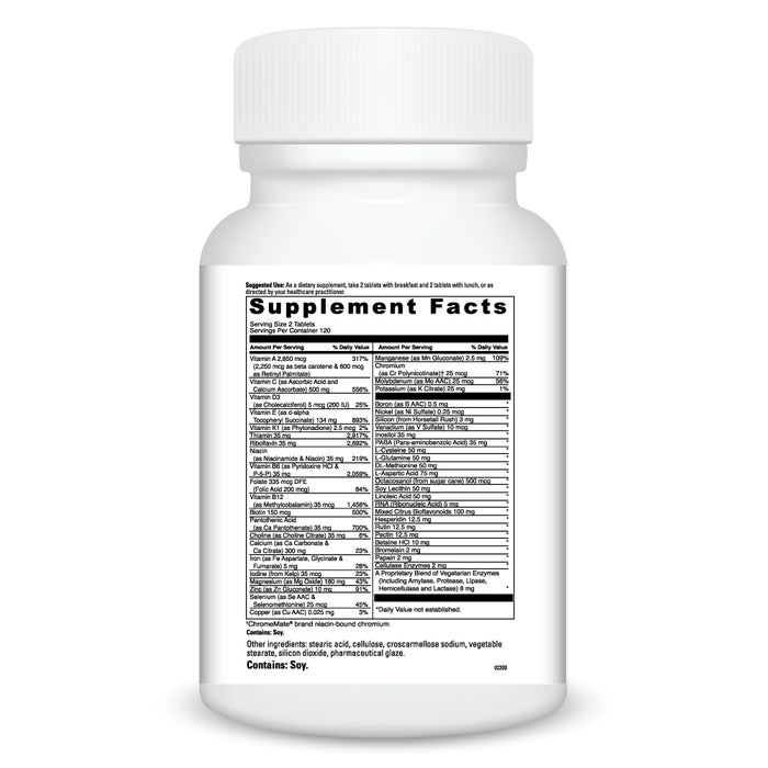 Supplement Facts Spectra 240 tabs