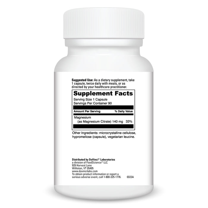 Supplement Facts Magnesium Citrate 90 caps