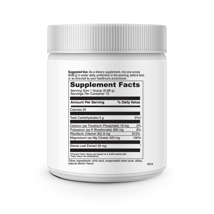 Supplement Facts Effervescent Magnesium Citrate 516 g