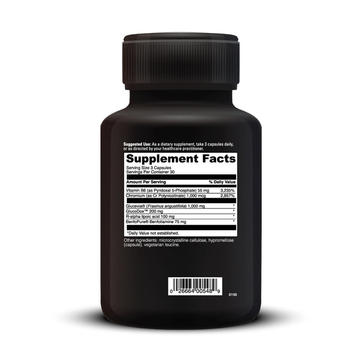 Supplement Facts Gluco Benefits 90 caps
