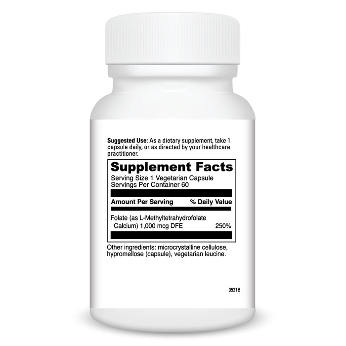 Supplement Facts 5-MTHF 1 mg 60 caps