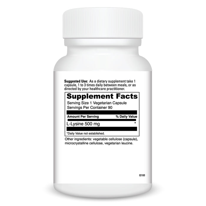 Supplement Facts L-Lysine Capsules 90 caps