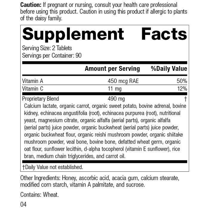 Cataplex A-C, Rev 04 Supplement Facts