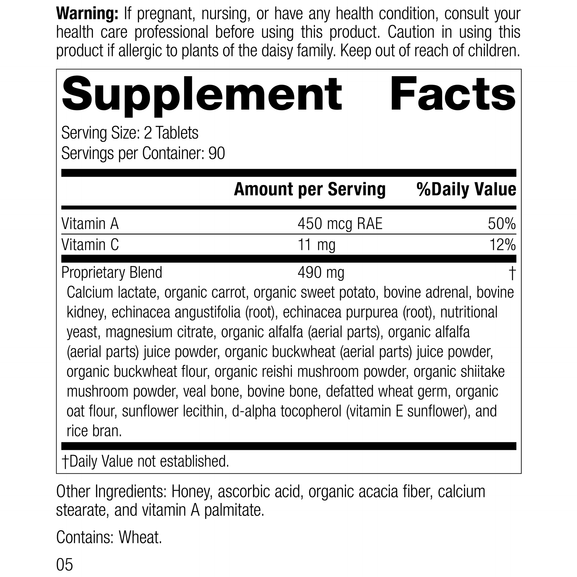 Cataplex A-C, Rev 04 Supplement Facts
