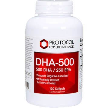 Protocol For Life Balance, DHA-500 (500 DHA/250 EPA) 120 softgels