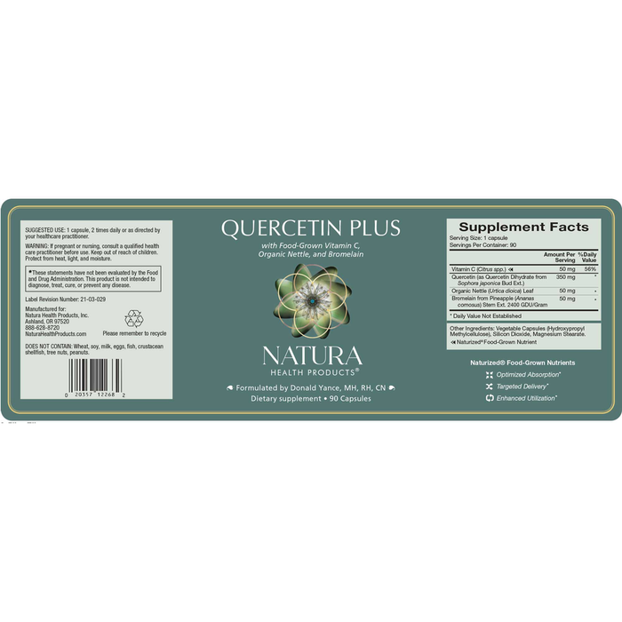 Quercetin Plus 90 Capsules by Natura Health Products
