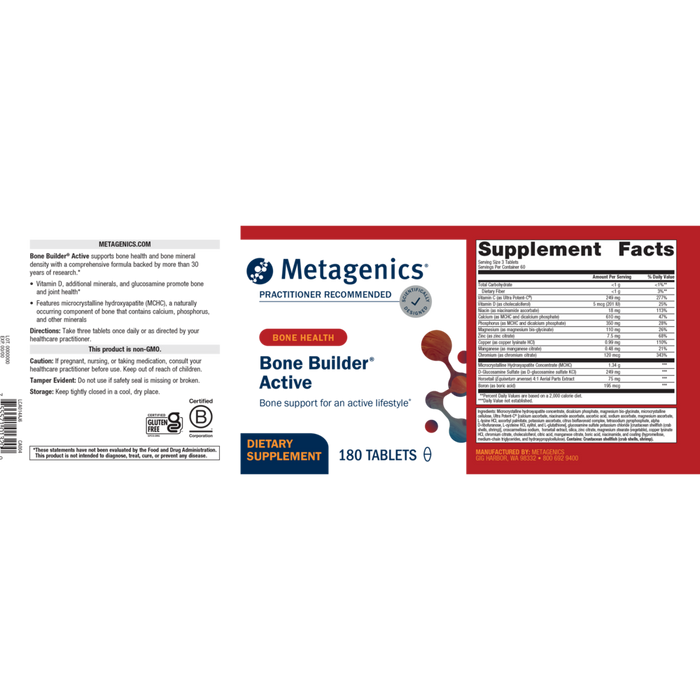 Bone Builder Active 180 Tablets by Metagenics