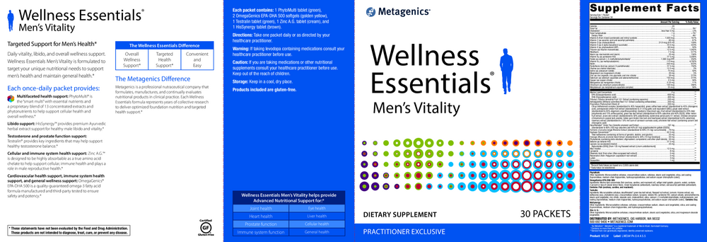 Wellness Essentials Men's Vitality Daily Packs 30 Packets by Metagenics