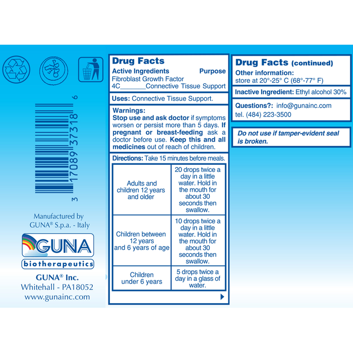 Guna FGF (Fibroblast Growth Factor) 1 fl oz by Guna