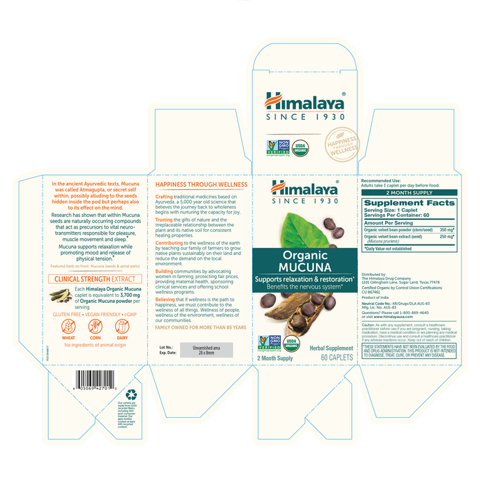 Organic Mucuna 60 Caplets by Himalaya Wellness