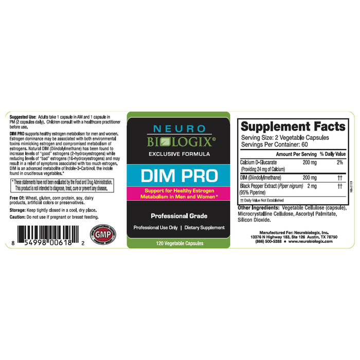 DIM Pro 120 Capsules by Neurobiologix