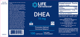 Life Extension, DHEA 15 mg 100 caps, Label