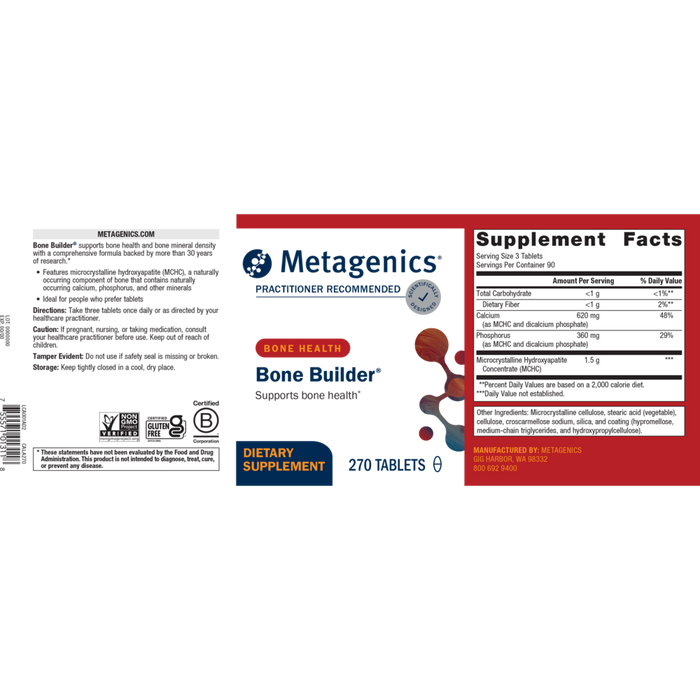Bone Builder 270 Tablets by Metagenics