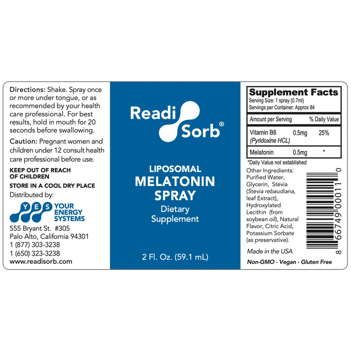 Liposomal Melatonin Spray 2 fl oz by Readisorb