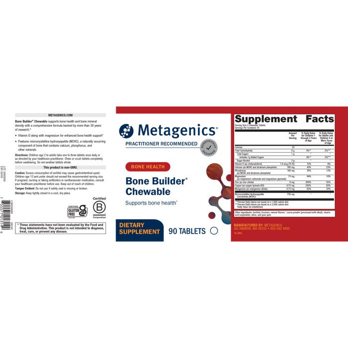 Bone Builder Chewable 90 Chewable Tablets by Metagenics