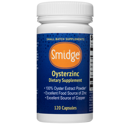 Smidge OysterZinc 120 Capsules – whole-food zinc supplement bottle