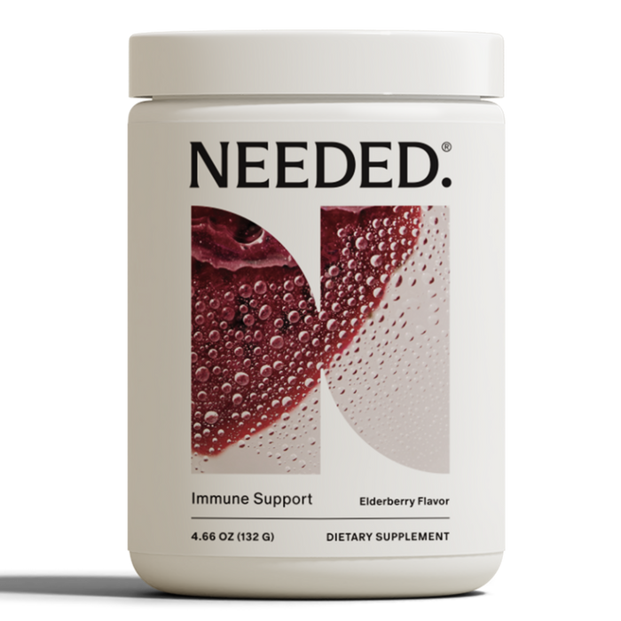 Needed Immune Support elderberry powder 132g container, front view"
