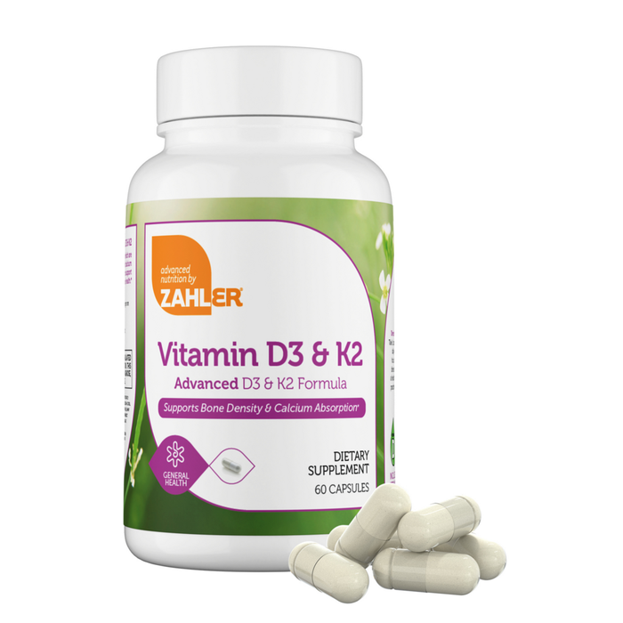 Vitamin D3 & K2 60 capsules by Zahler