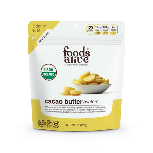 Foods Alive, Organic Cacao Butter Wafers 8 oz