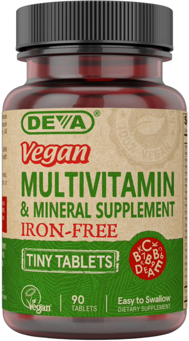Vegan Tiny Tablets Multivitamin (Iron-Free) 90 Tablets by Deva Nutrition