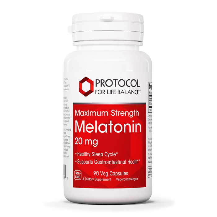 Melatonin Maximum Strength 20 mg 90 capsules by Protocol for Life Balance