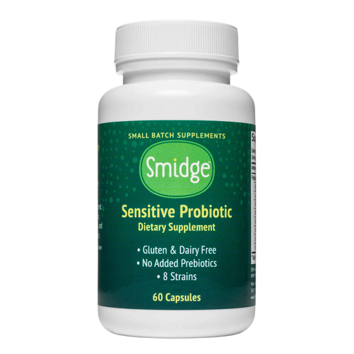 Smidge Sensitive Probiotic Capsules 60-count bottle -- Front of bottle