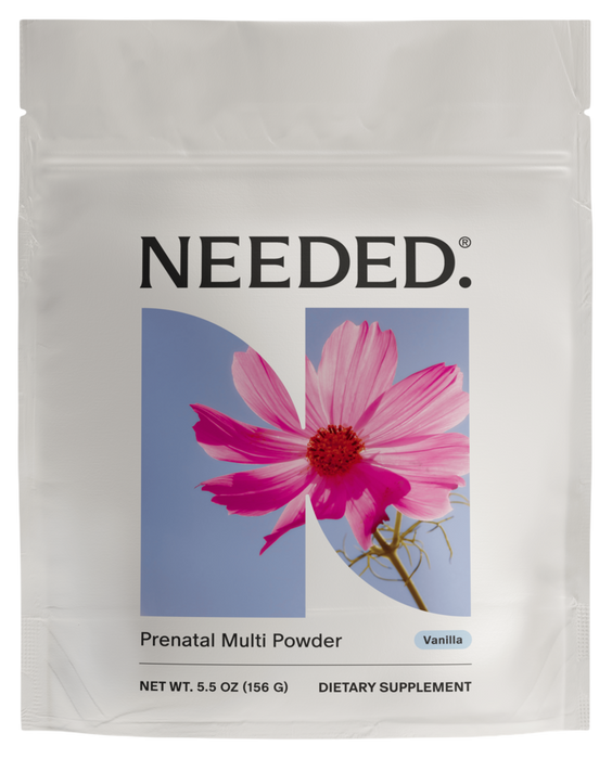 Needed Prenatal Multi Powder Vanilla 156g container, front view