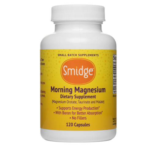 Smidge Morning Magnesium 120 capsules – front of bottle