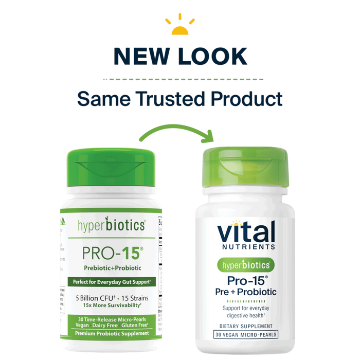 Hyperbiotics Pro-15 Pre + Probiotic by Vital Nutrients