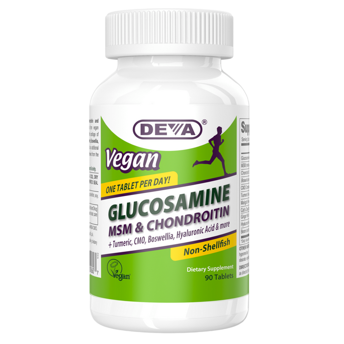 Vegan Glucosamine-Chondroitin-MSM 90 Tablets by Deva Nutrition