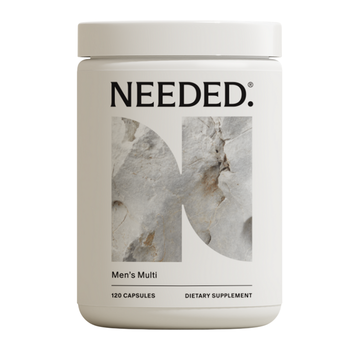Needed Men's Multi 120 Capsules front of bottle Mens Dietary Supplement